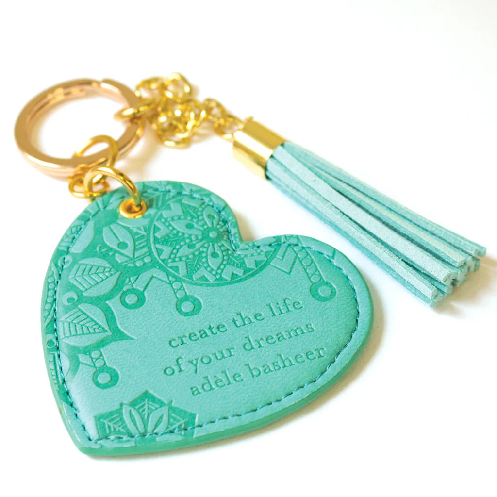 Faux Leather Key Chain - Tahitian Turquoise