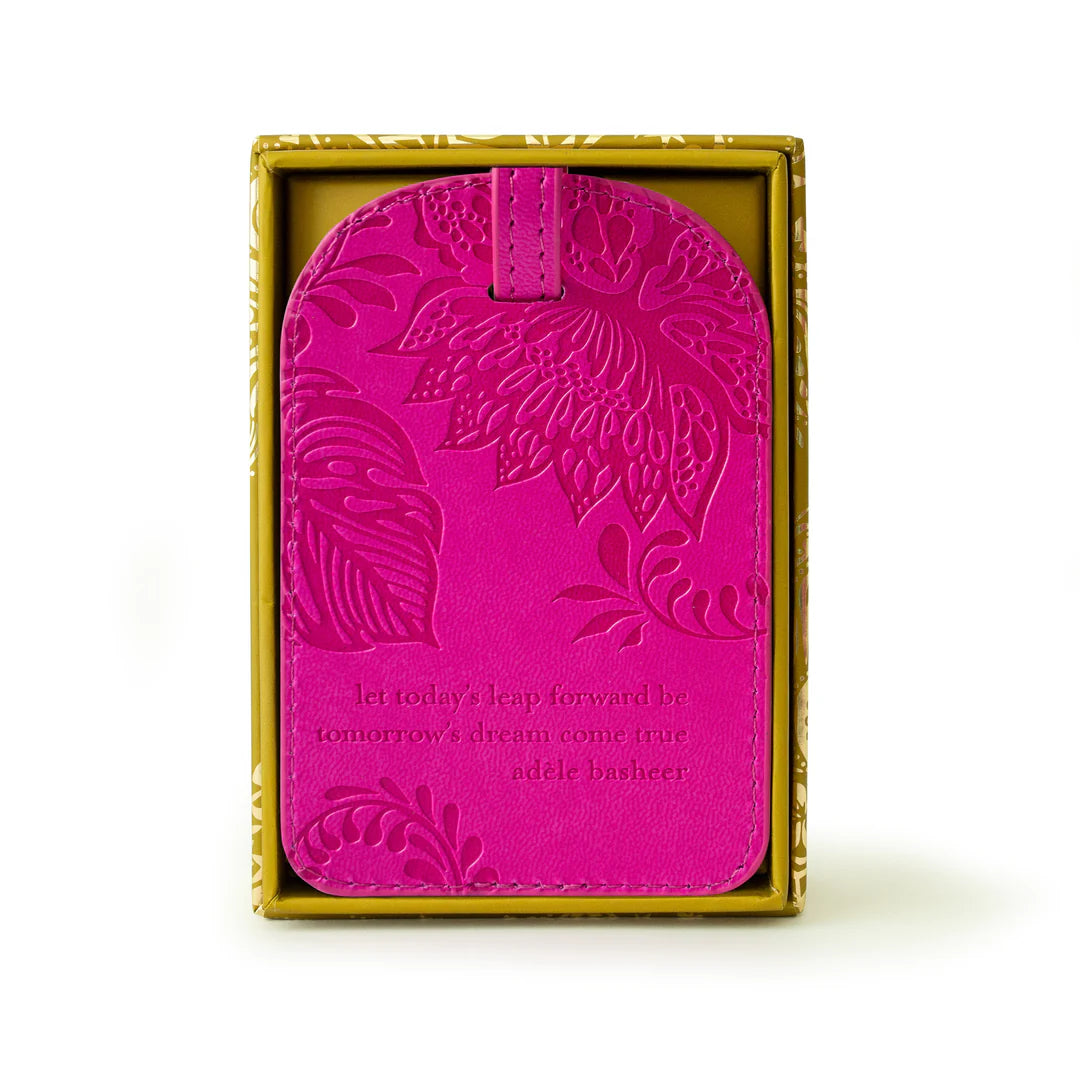 Faux Leather Luggage Tag - Positively Pink