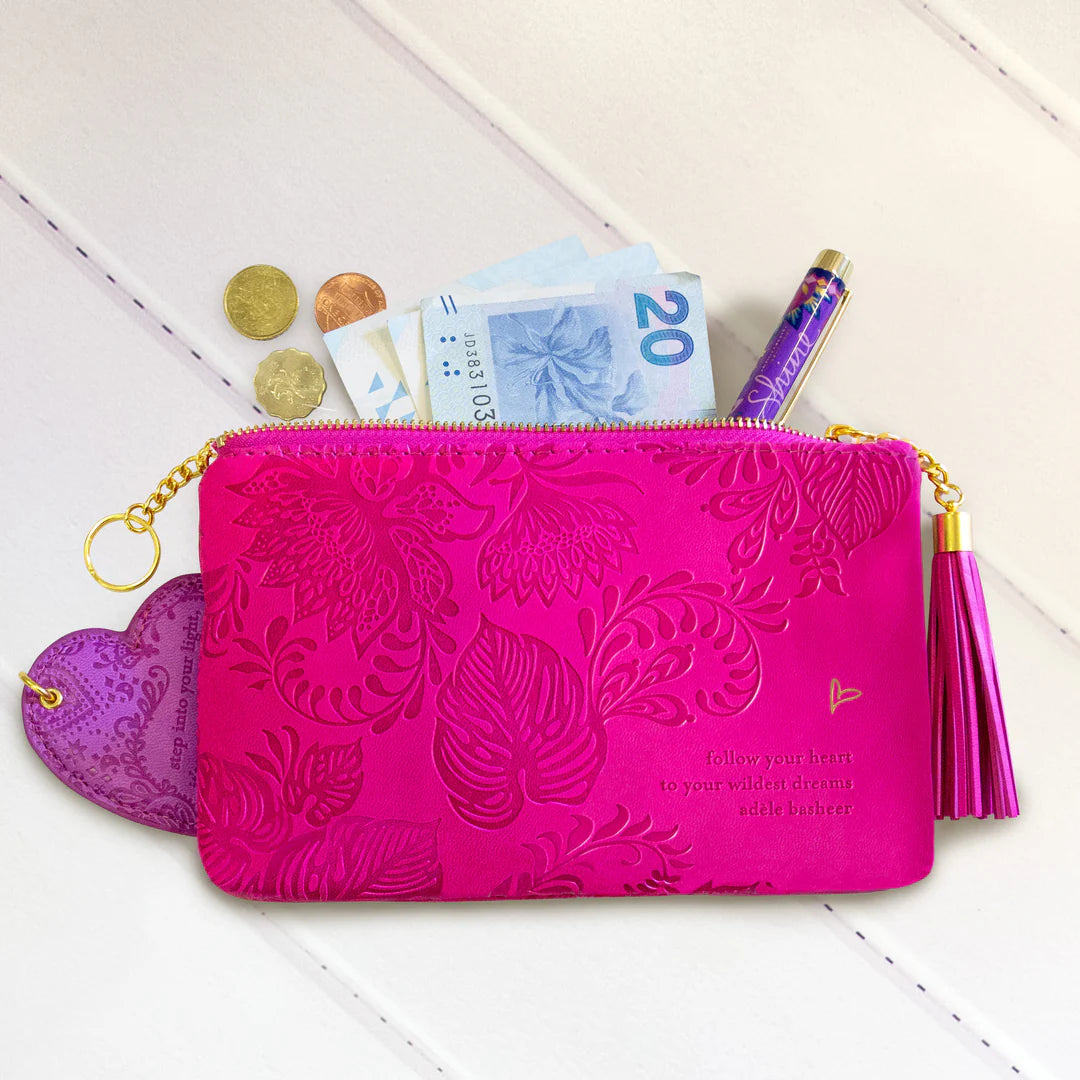 Faux Leather Coin Purse - Positively Pink