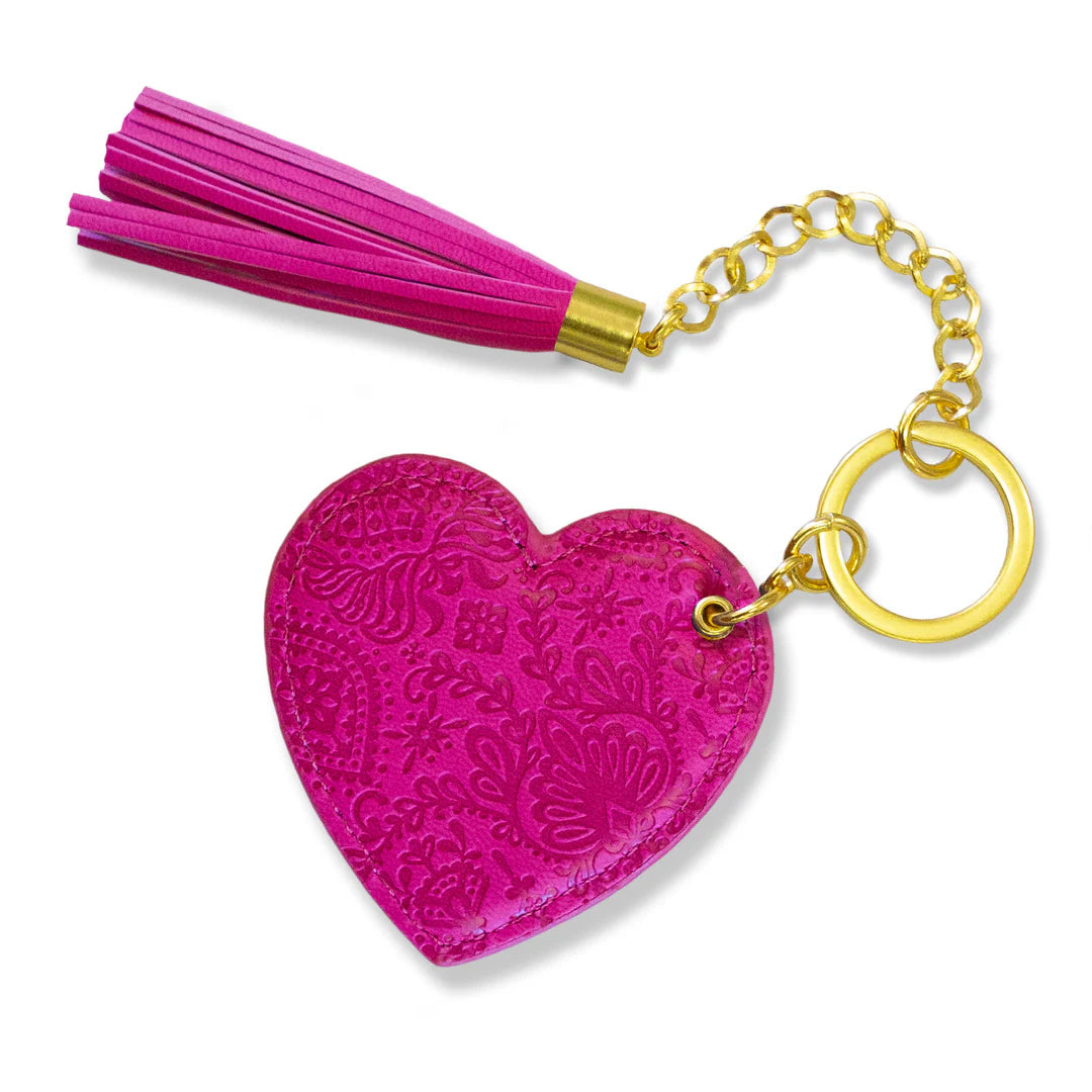 Faux Leather Key Chain - Positively Pink