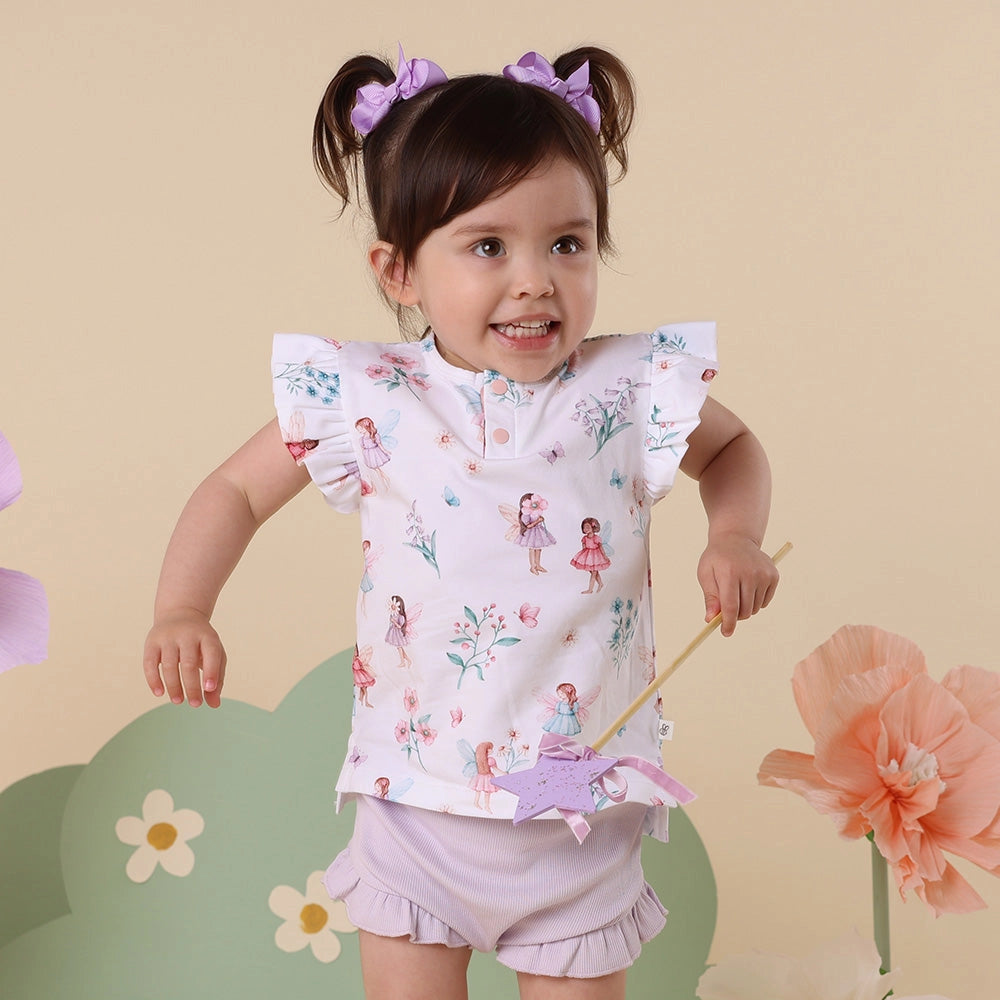 Fairy Garden Organic Short Sleeve Top with Frill