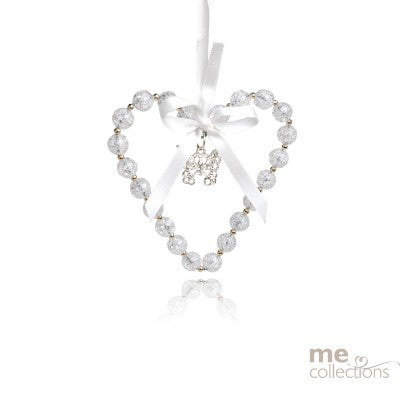 Wedding Charm - Crystal Bead Heart with Butterfly Diamante Charm