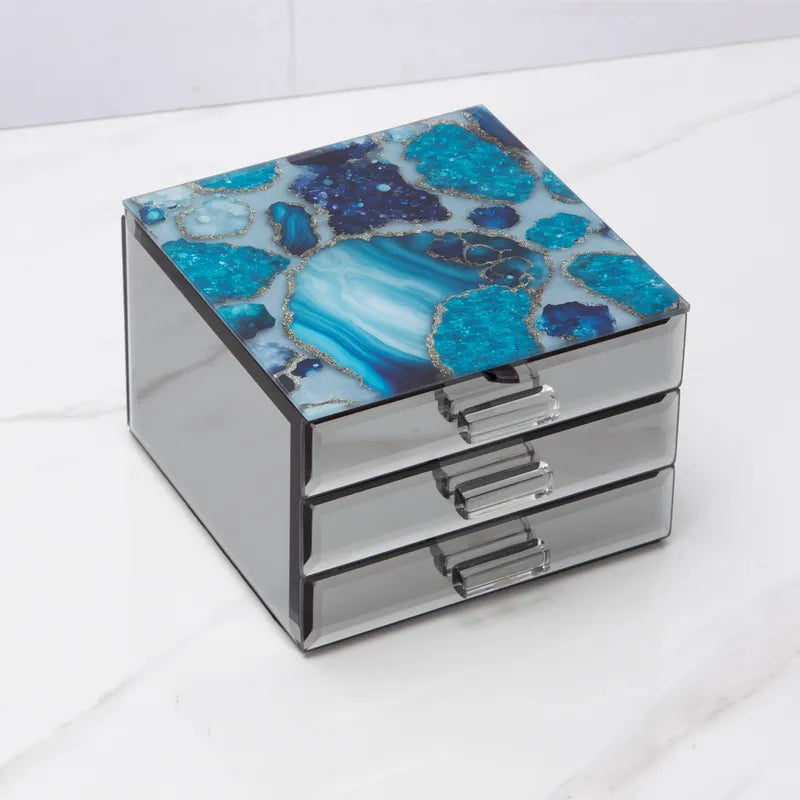 Crystal Aura Jewellery Box with 2 Drawers