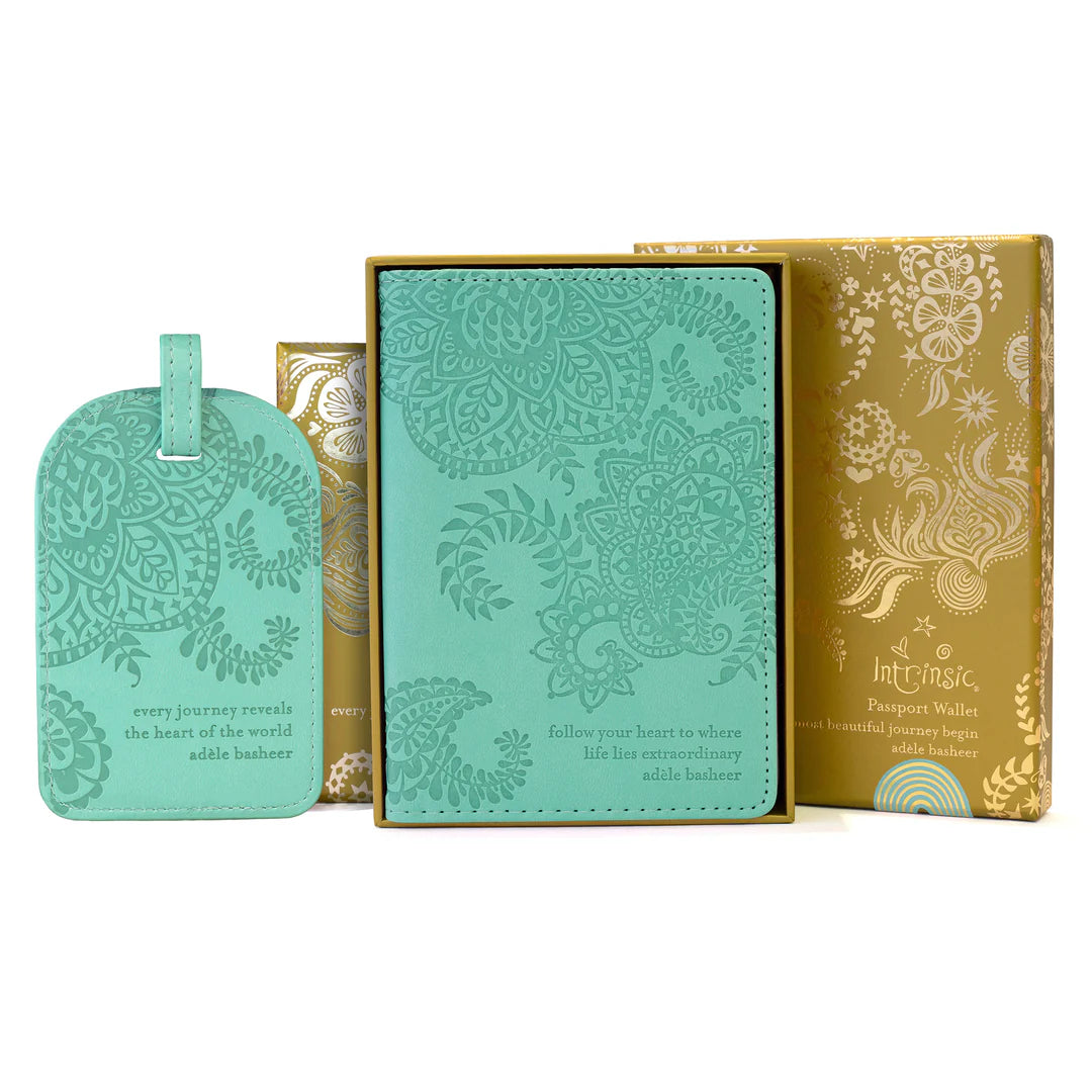 Faux Leather Luggage Tag - Tahitian Turquoise