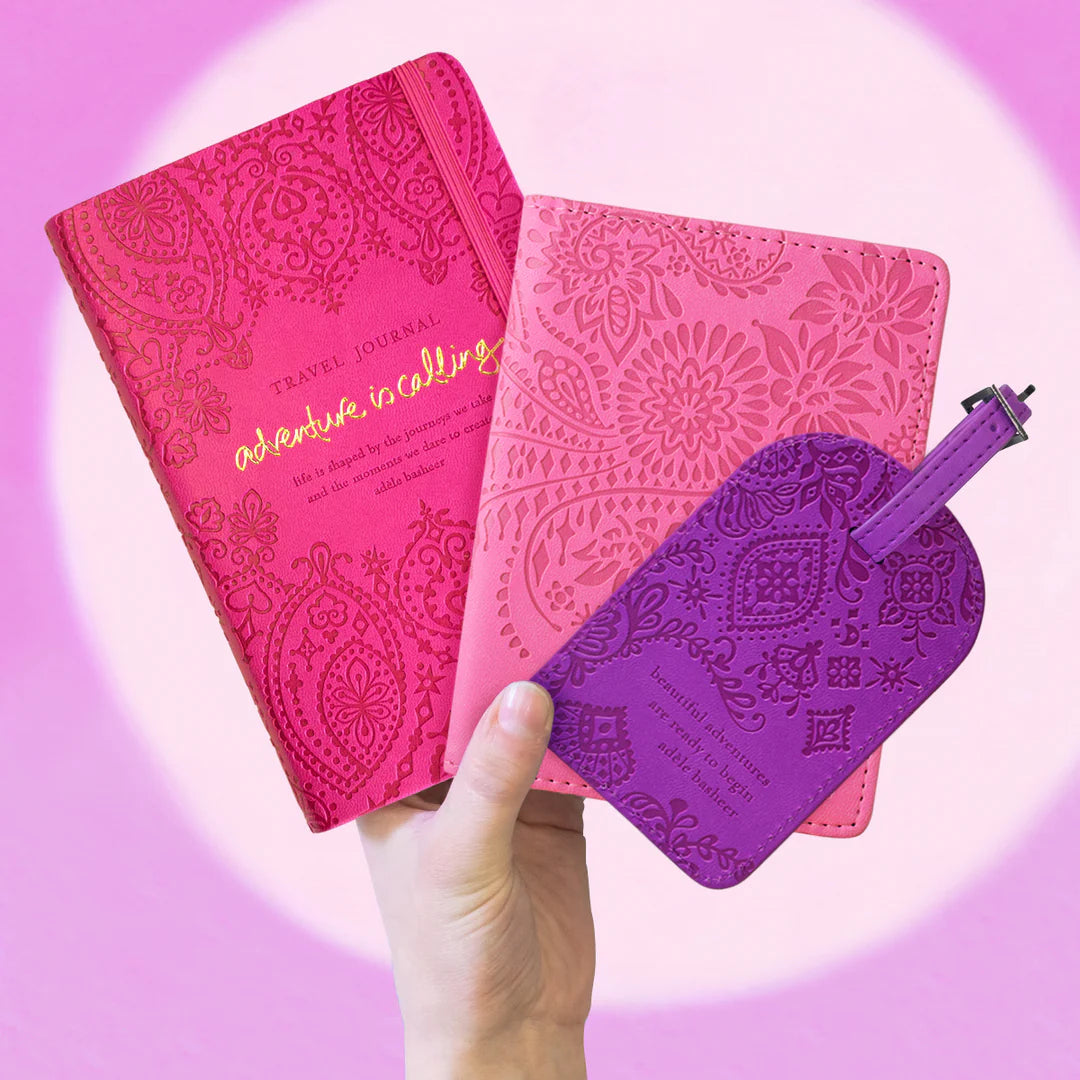 Faux Leather Passport Wallet - Rose Quartz