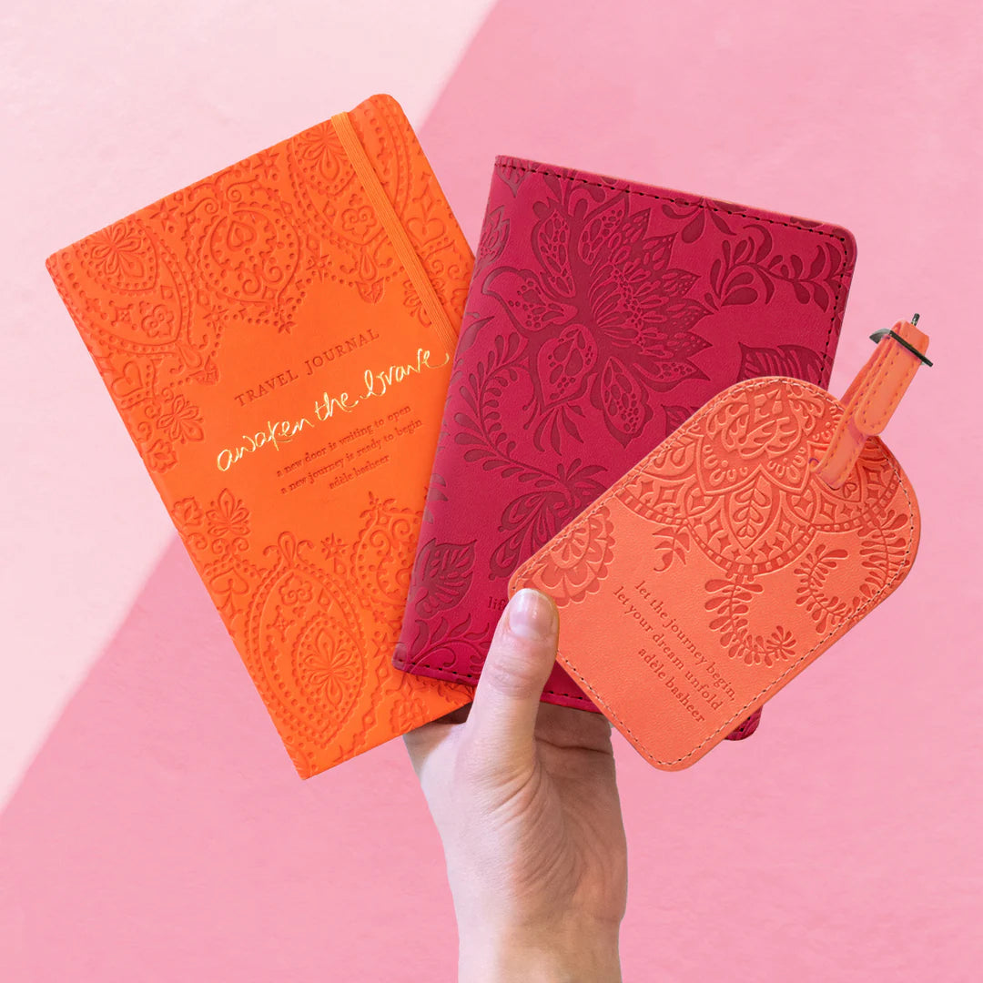 Faux Leather Passport Wallet - Radiant Ruby