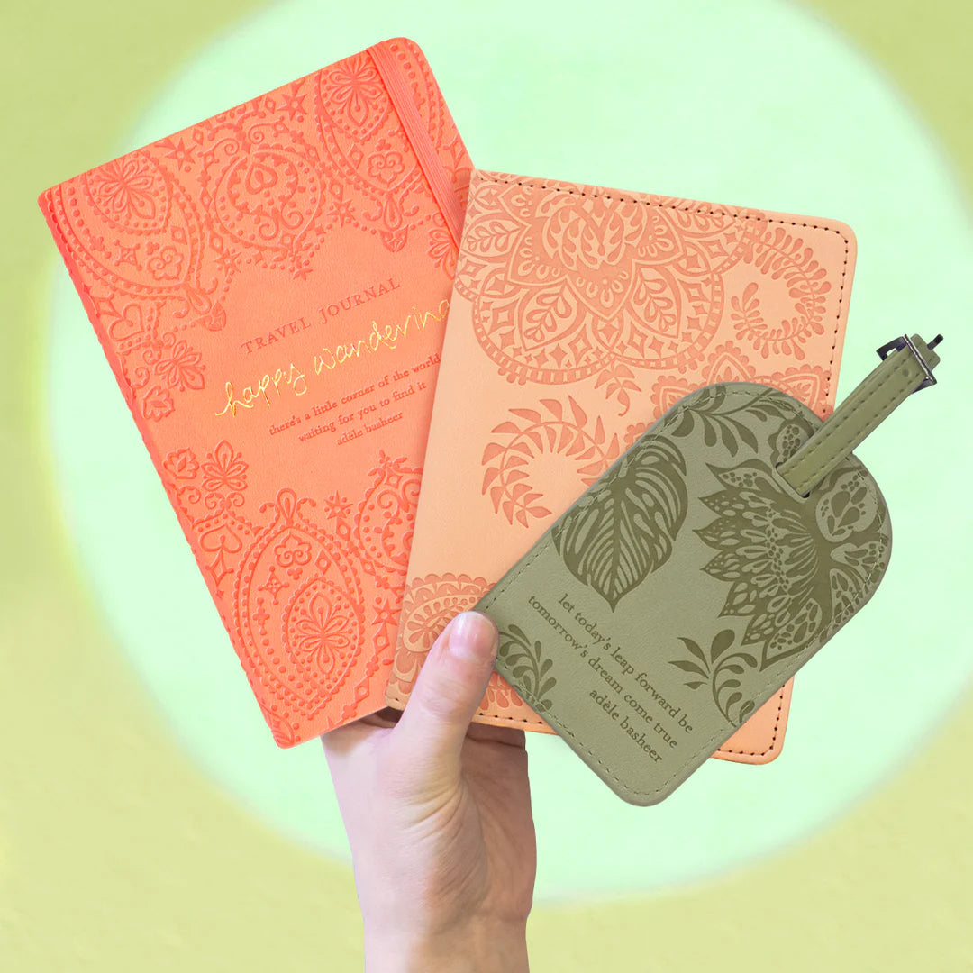 Faux Leather Passport Wallet - Citrine Dream