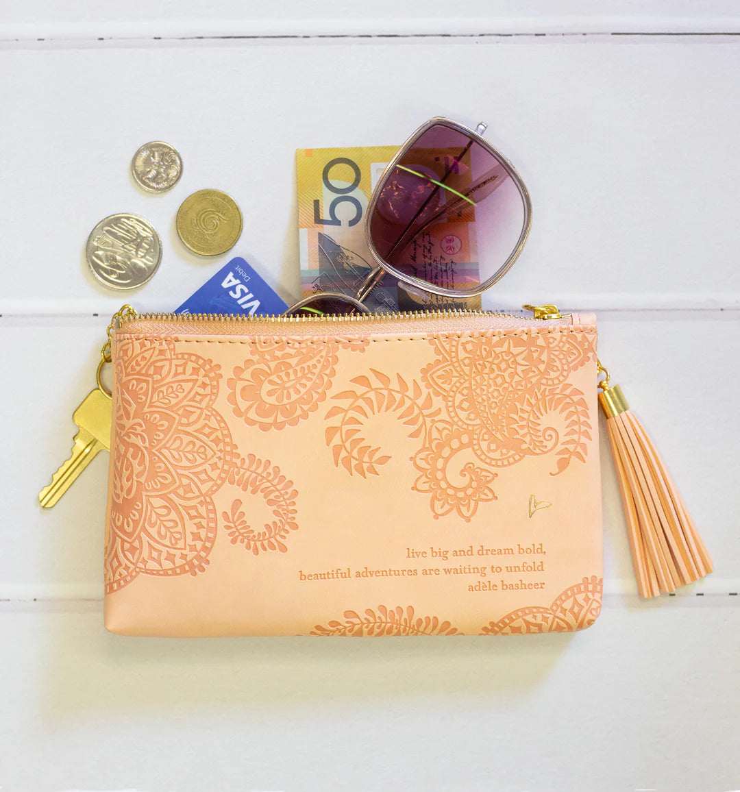 Faux Leather Coin Purse - Citrine Dream