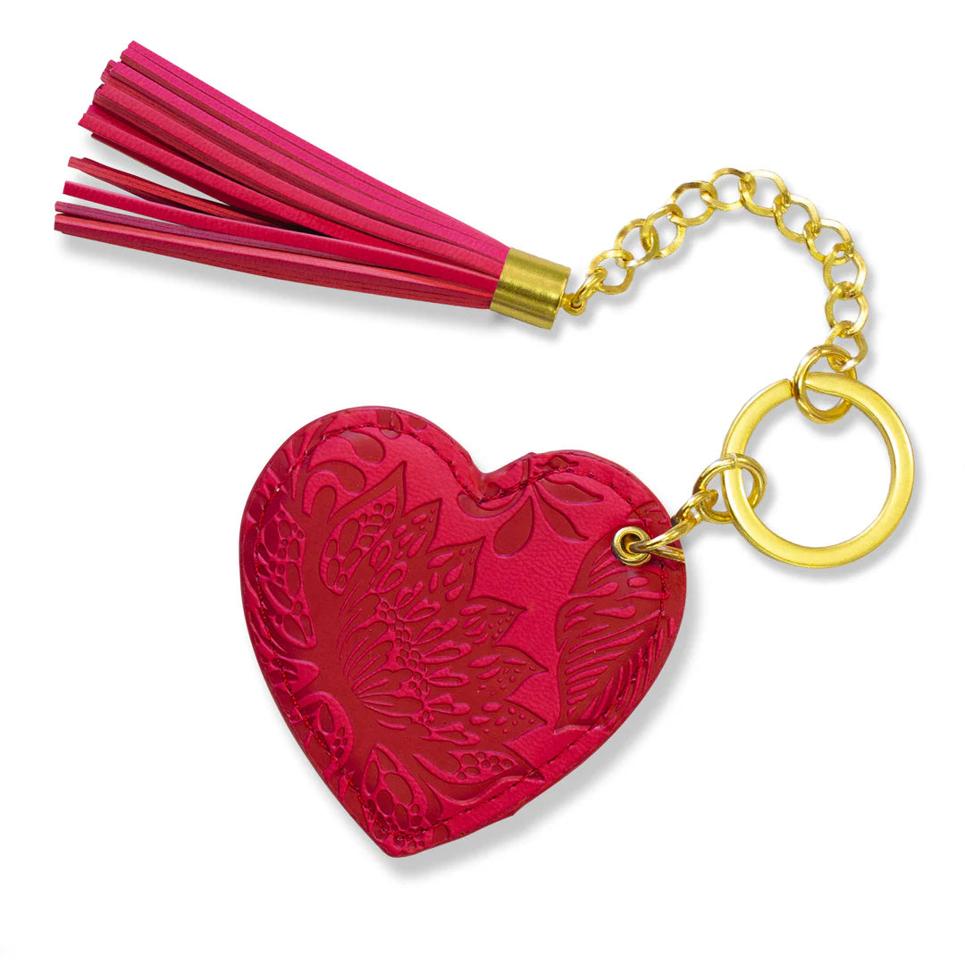 Faux Leather Key Chain - Radiant Ruby