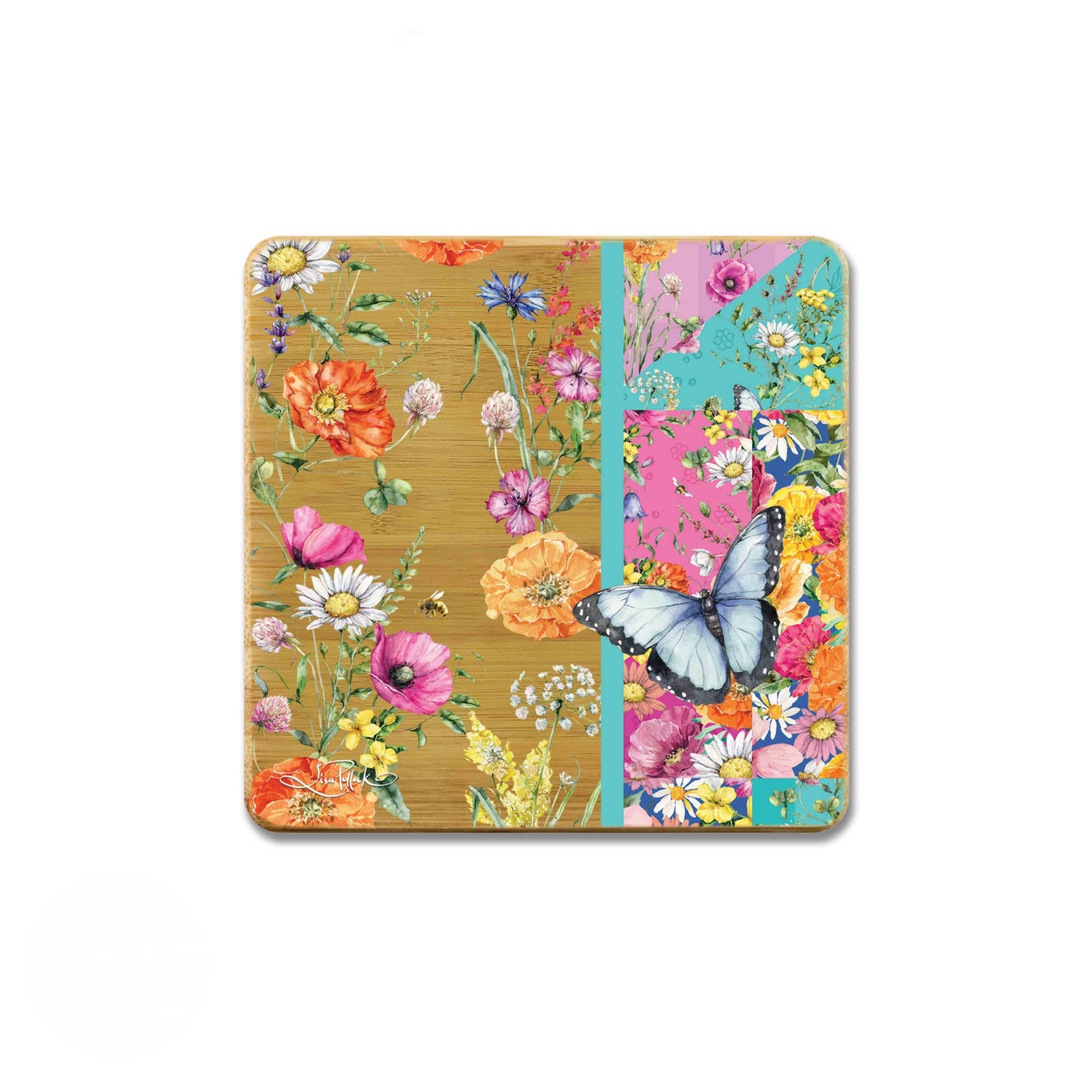 Bamboo Coasters Set of 4 - Wildflower Patch