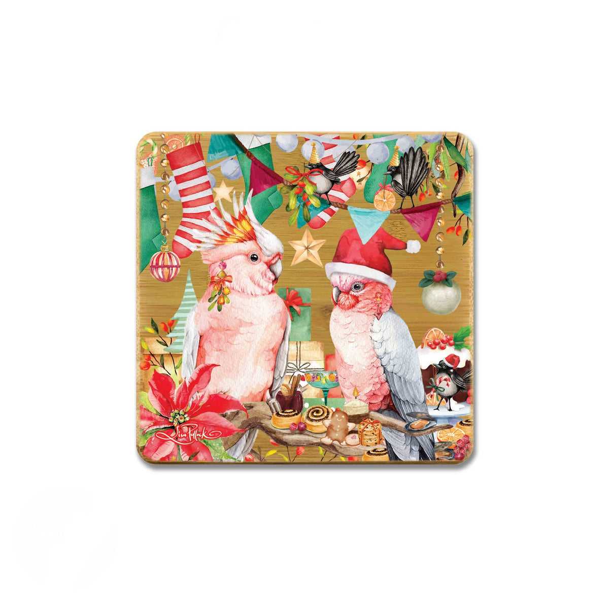 Bamboo Coasters Set of 4 - Bush Christmas