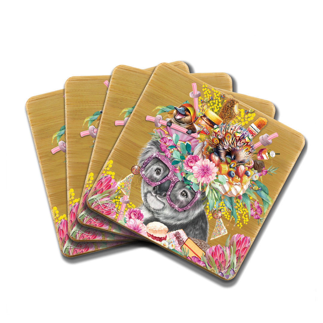 Bamboo Coasters Set of 4 - Oz Foodie Koala