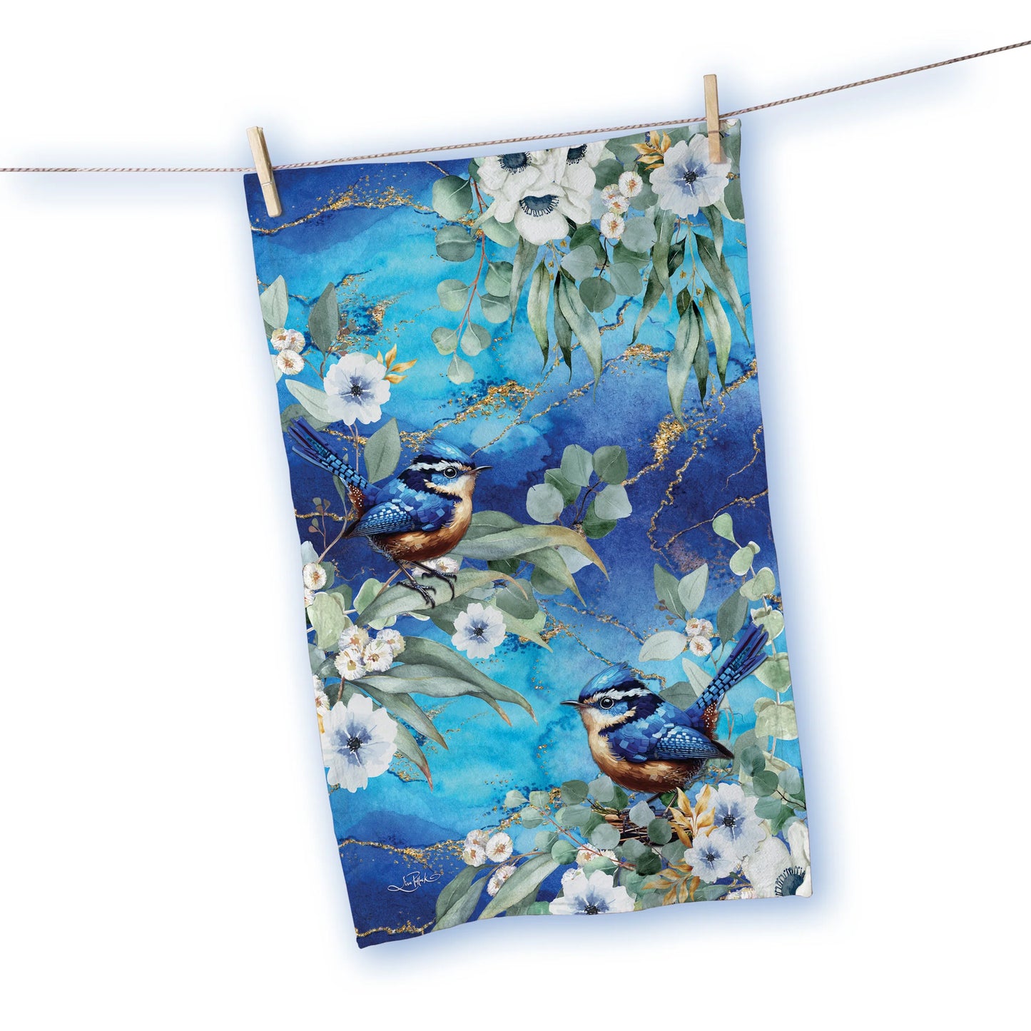 Cotton Tea Towel - Cheeky Wrens
