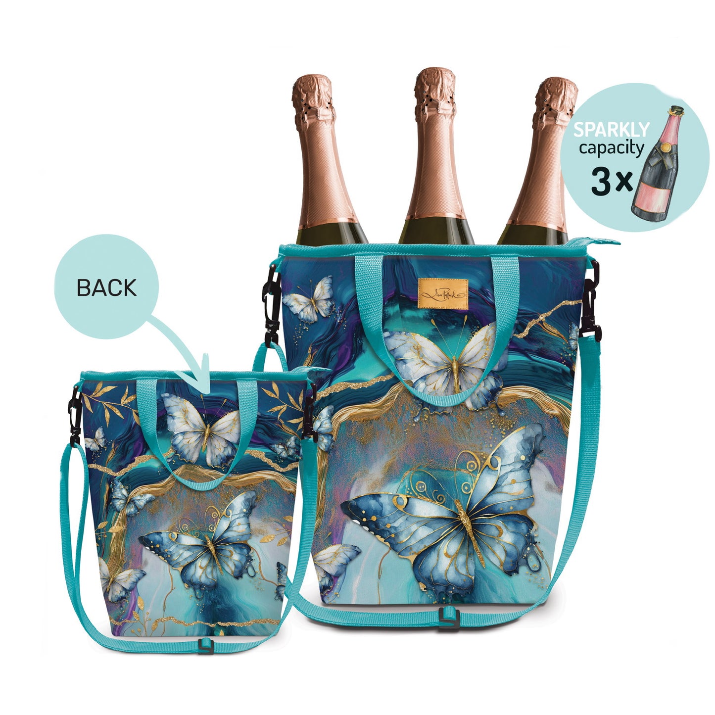 Champagne Cooler Bag - Tranquil Butterflies
