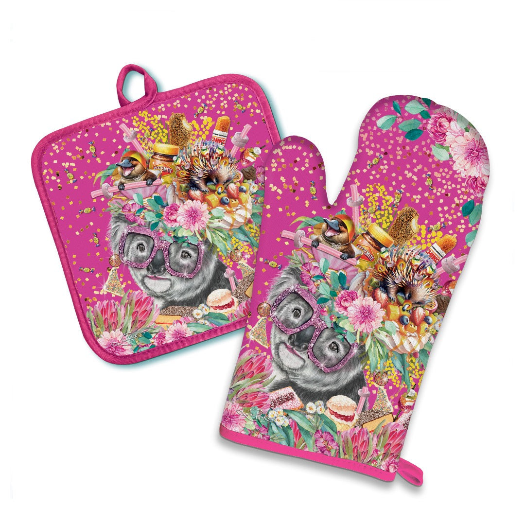 Oven Mitt & Pot Holder Set - Oz Foodie Koala