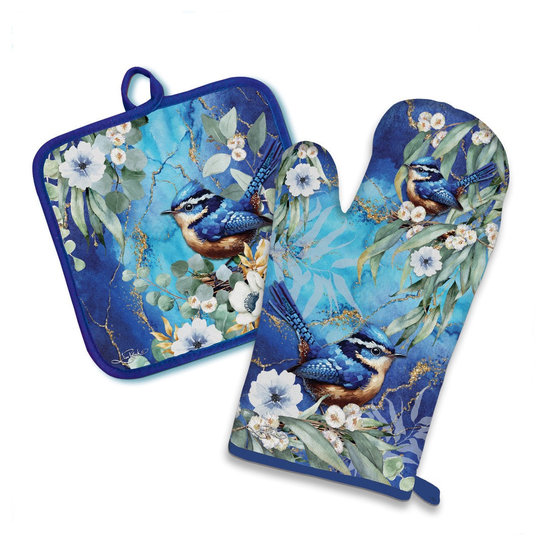 Oven Mitt & Pot Holder Set - Cheeky Wrens