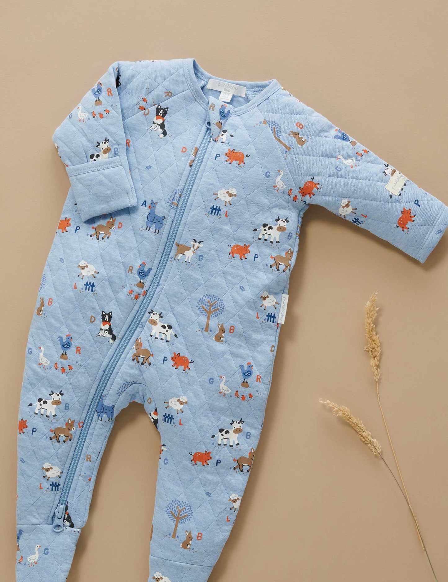 Farm Alphabet Quilted Growsuit