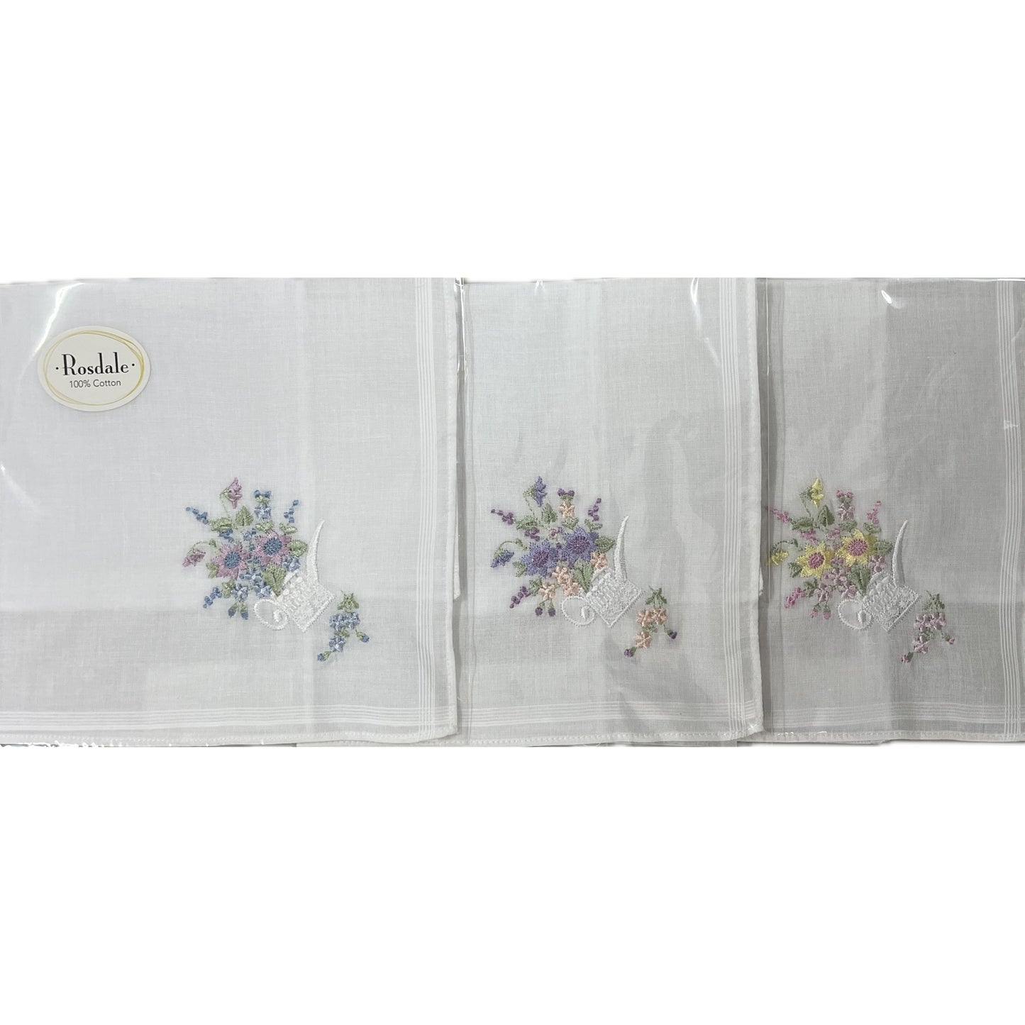 Ladies Handkerchief - Watering Can with Flowers