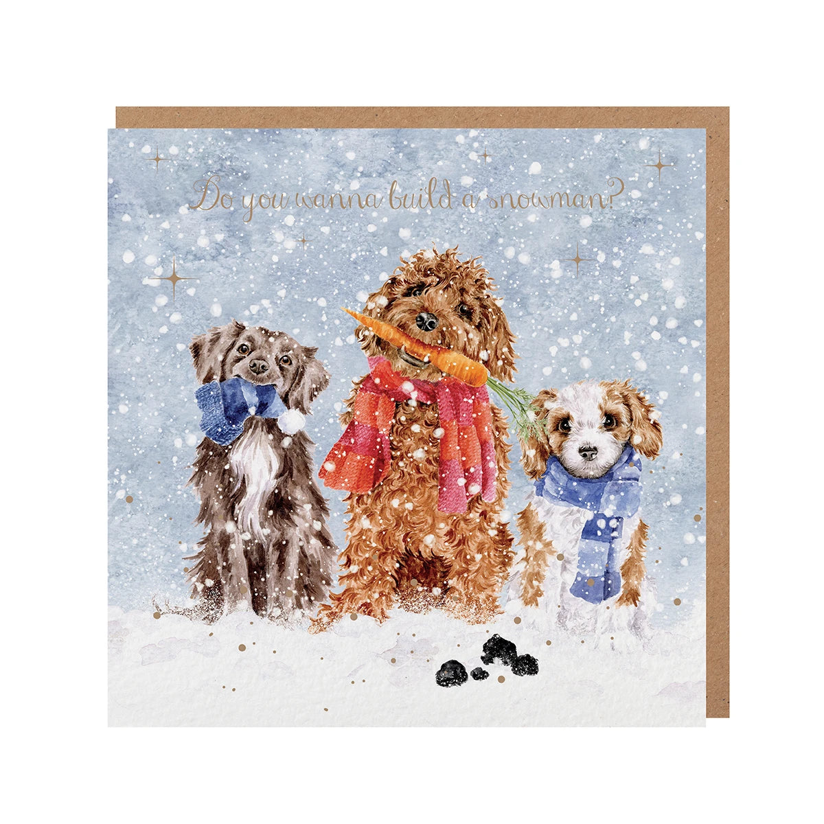 Wrendale Designs Christmas Card - ‘ Do You Wanna Build a Snowman?’ (Dogs)