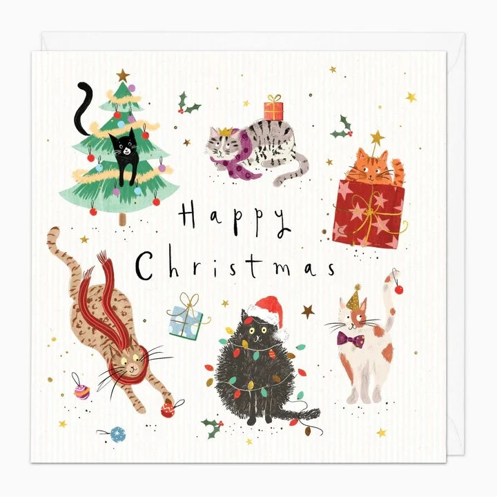 Whistlefish Christmas Card - Mischievous Kitties
