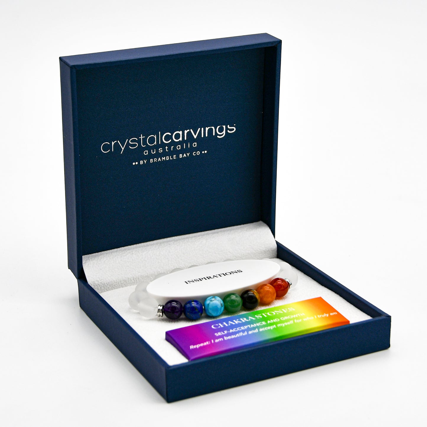 Chakra & Clear Quartz Matte Beaded Bracelet
