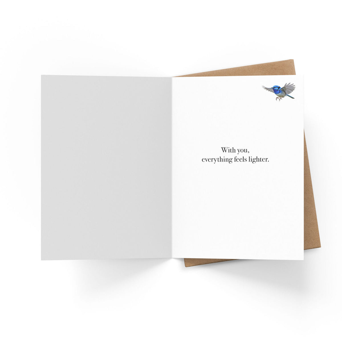 Animal Affirmations Card - Friendship Like Yours Is A Quiet Kind Of Magic (Blue Wren)