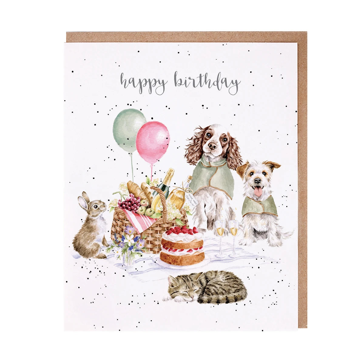 Wrendale Designs Card - Happy Birthday (Hoppy Picnic)