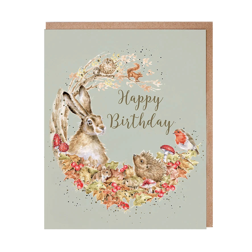 Wrendale Designs Card - Happy Birthday (Foraging Foray)
