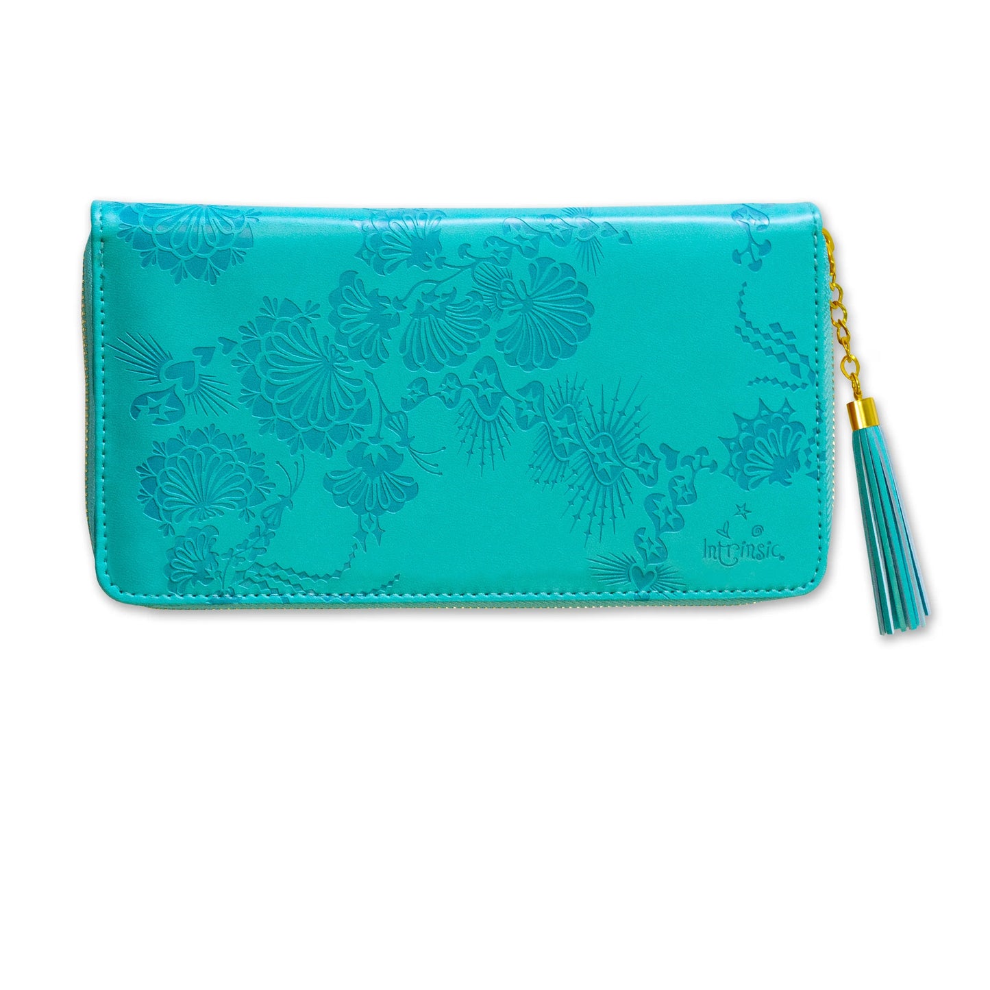 Faux Leather Travel Clutch - Turquoise Twist