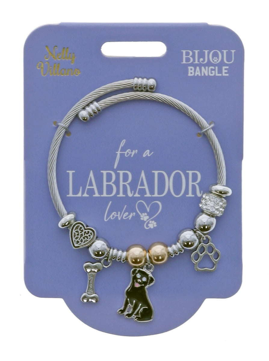 Pet Lover Bijou Bangle - Labrador (Black)