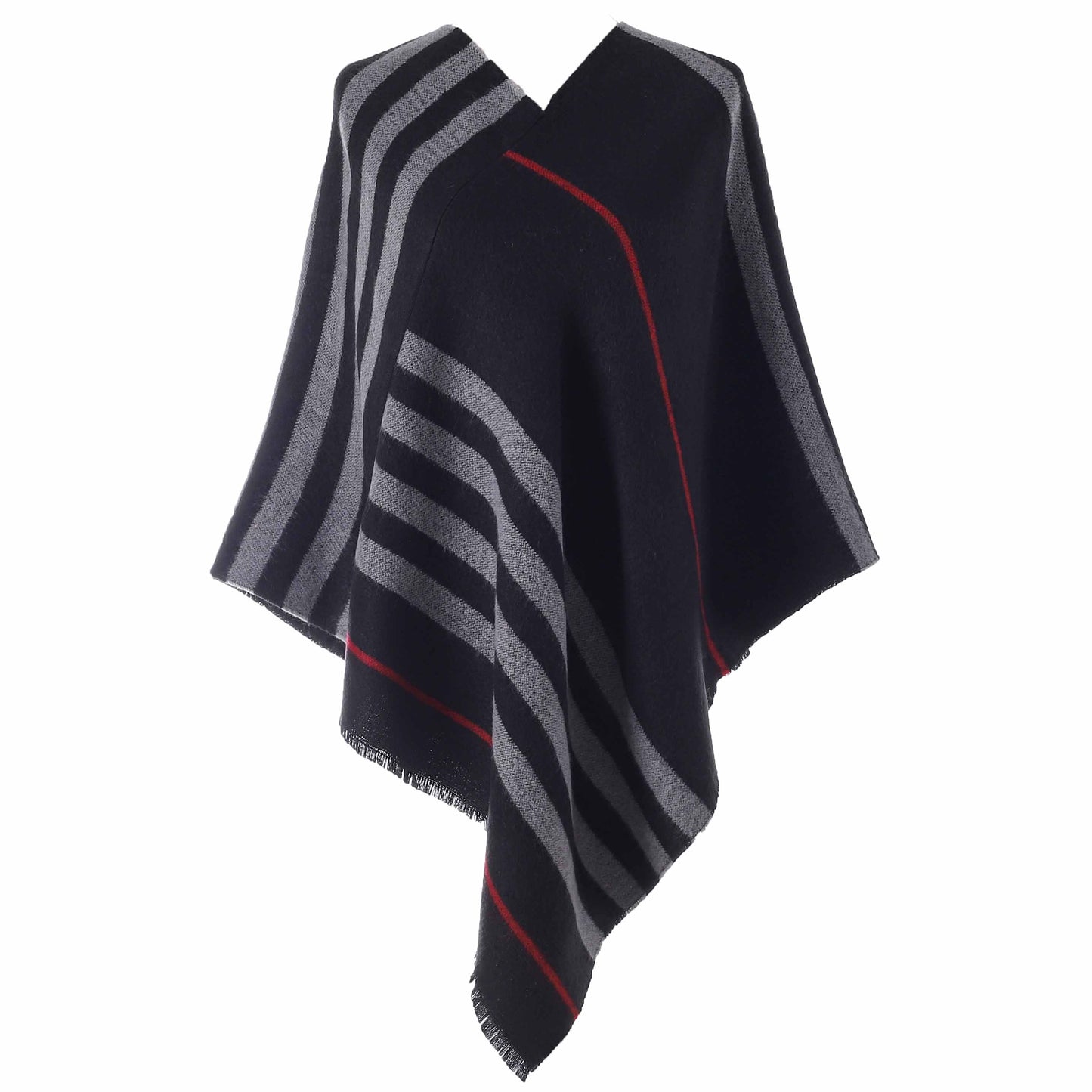Black/Grey Poncho