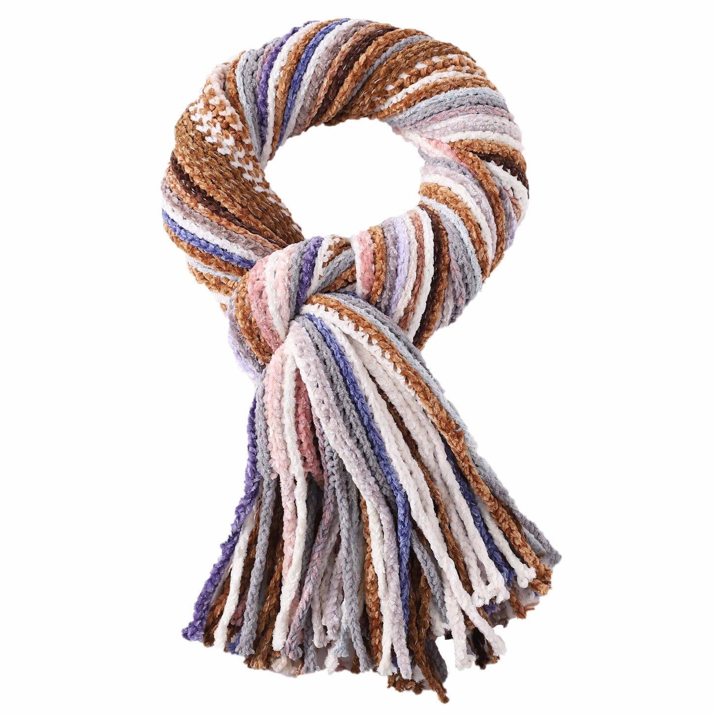 Chunky Knit Multicoloured Stripes Winter Scarf