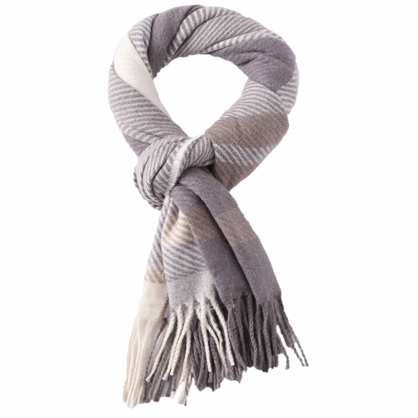 Grey/Natural Winter Scarf