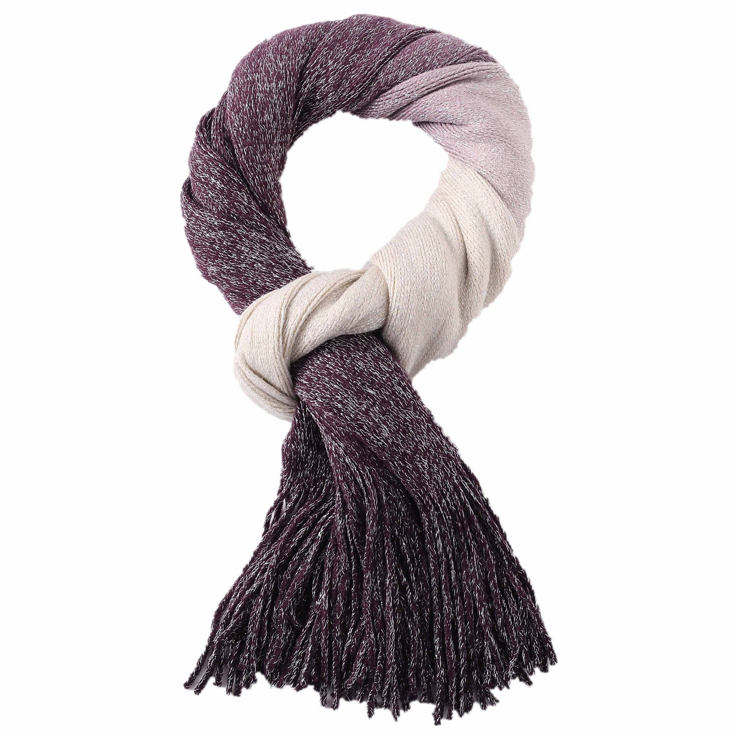 Purple/Natural Glittery Scarf