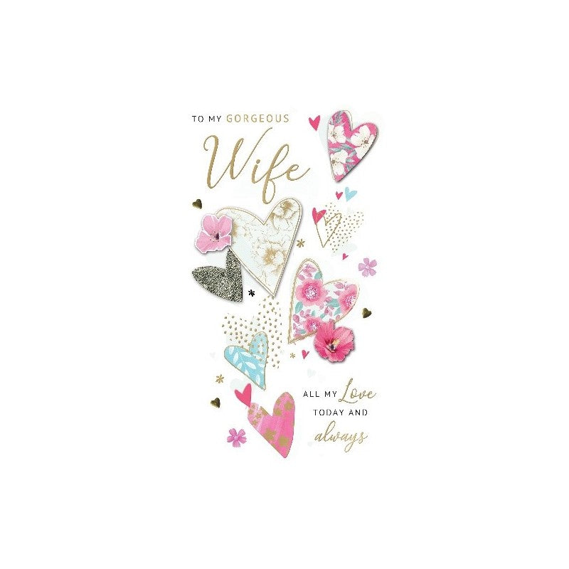 Card - To My Gorgeous Wife (Hearts)