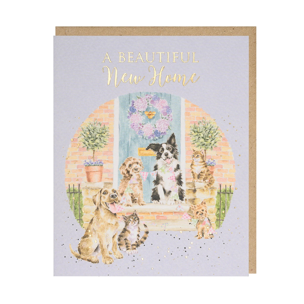 Wrendale Designs Card - Beautiful New Home (Dogs & Cats)