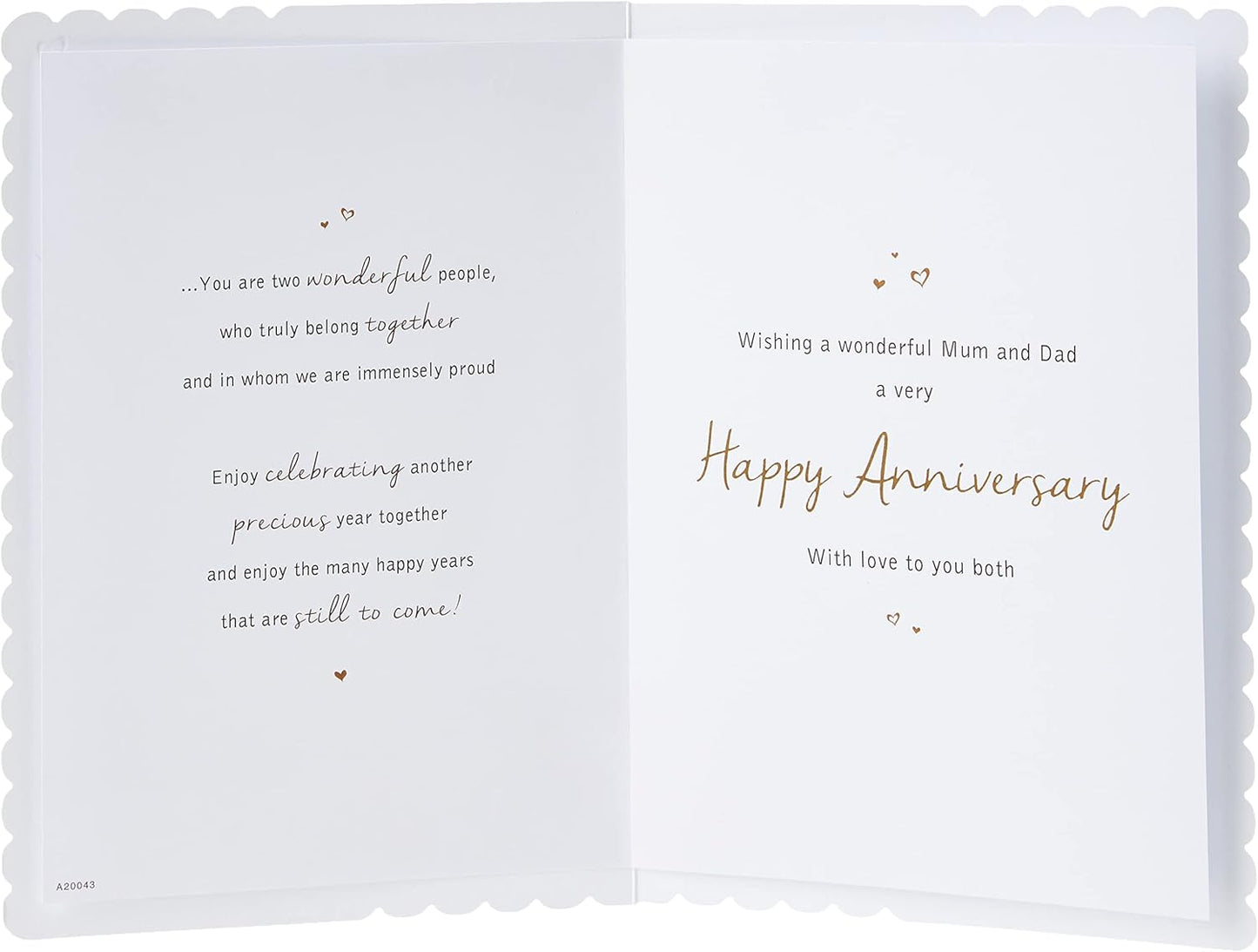With Love Card - To A Special Mum And Dad On Your Anniversary (Champagne)