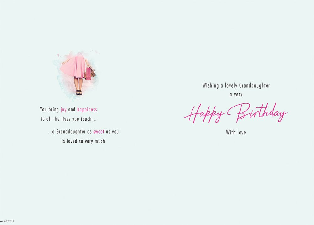 With Love Card - Birthday Wishes For A Lovely Granddaughter (Shopping)
