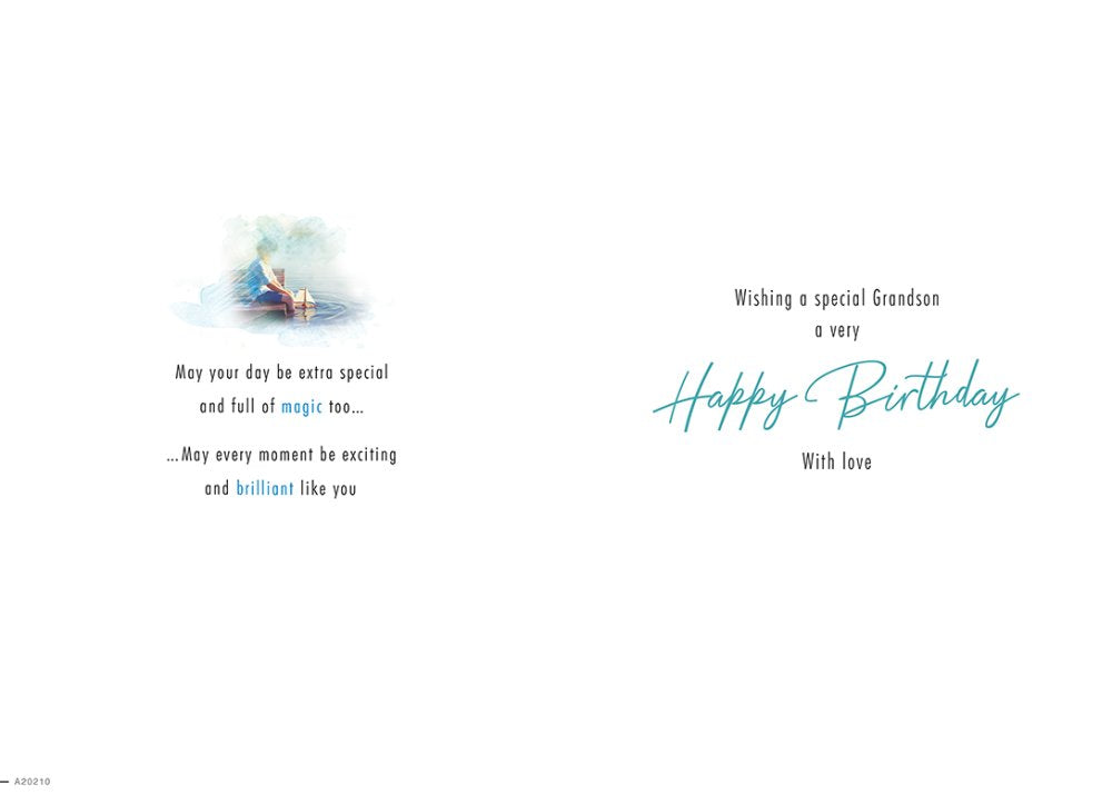 With Love Card - Birthday Wishes For A Special Grandson (Boy With Boat)