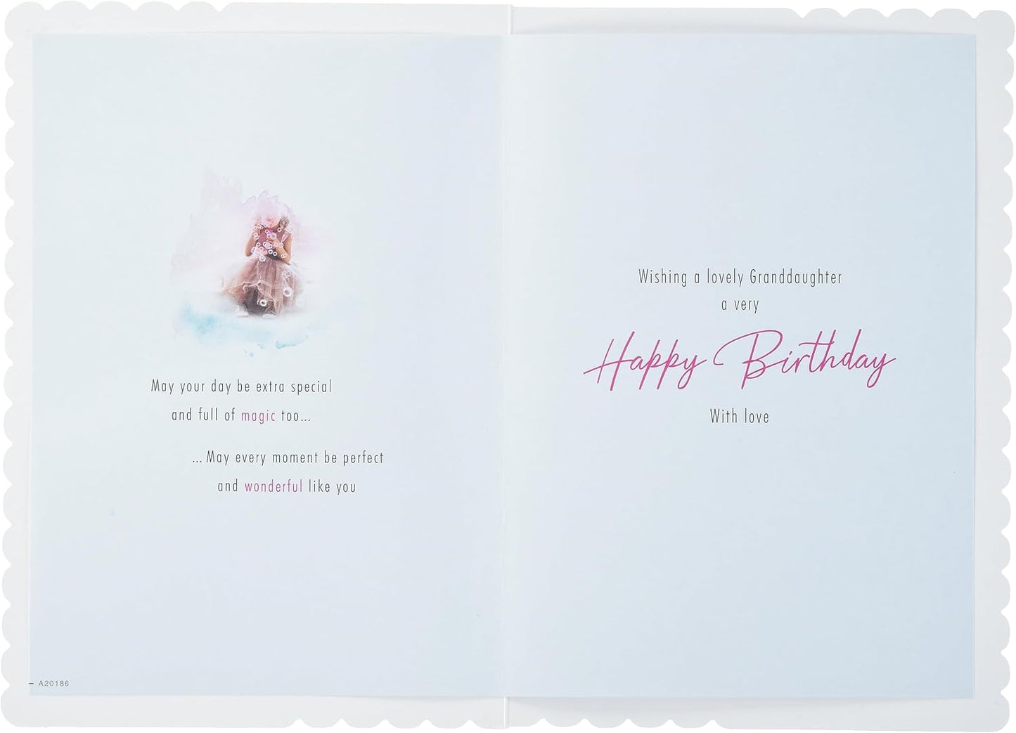 With Love Card - To A Special Granddaughter On Your Birthday (Little Girl Blowing Bubbles)