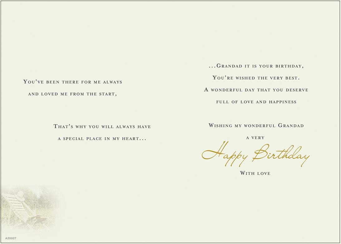 With Love Card - To A Special Grandad On Your Birthday (Deck Chair)