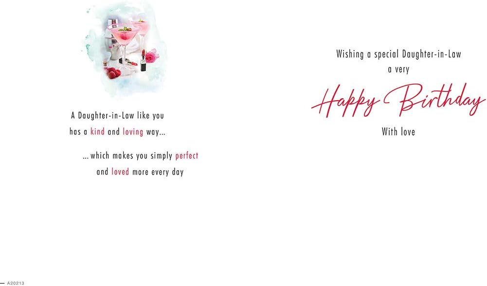 With Love Card - To A Lovely Daughter-In-Law On Your Birthday (Cocktails)