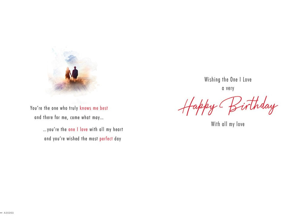 With Love Card - To The One I Love On Your Birthday (Couple Sunset)