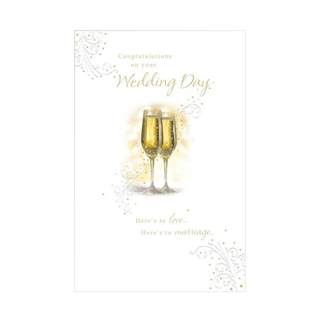 Card - Congratulations on Your Wedding Day (Champagne Glasses)