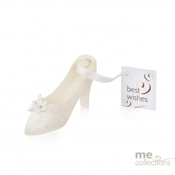 Wedding Charm - Miniature Floral Design Ceramic Slipper