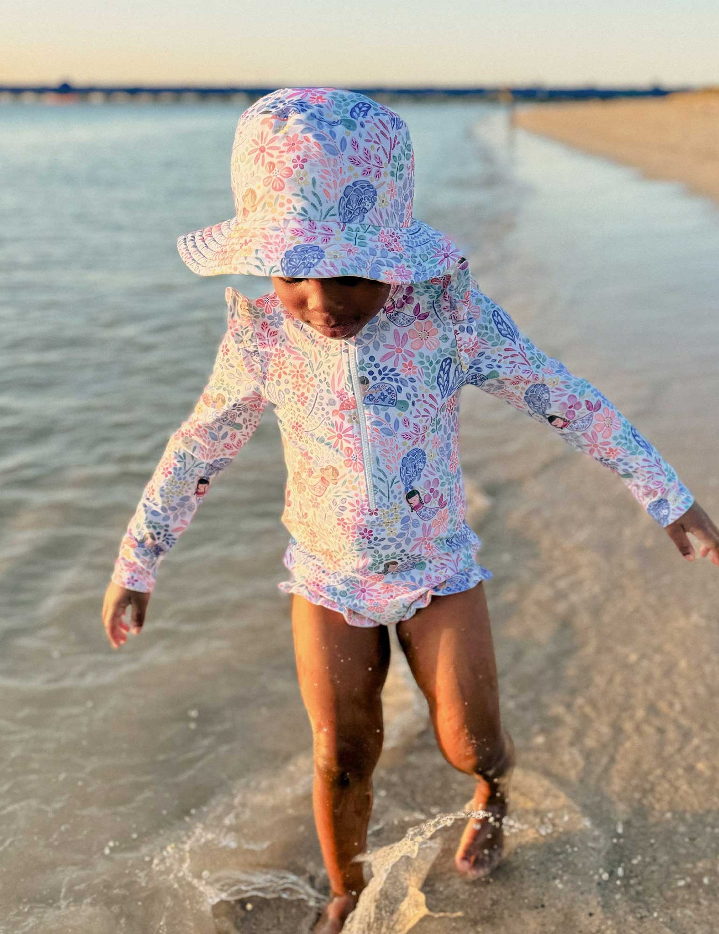 Mermaid Frilly Long Sleeve Swimsuit