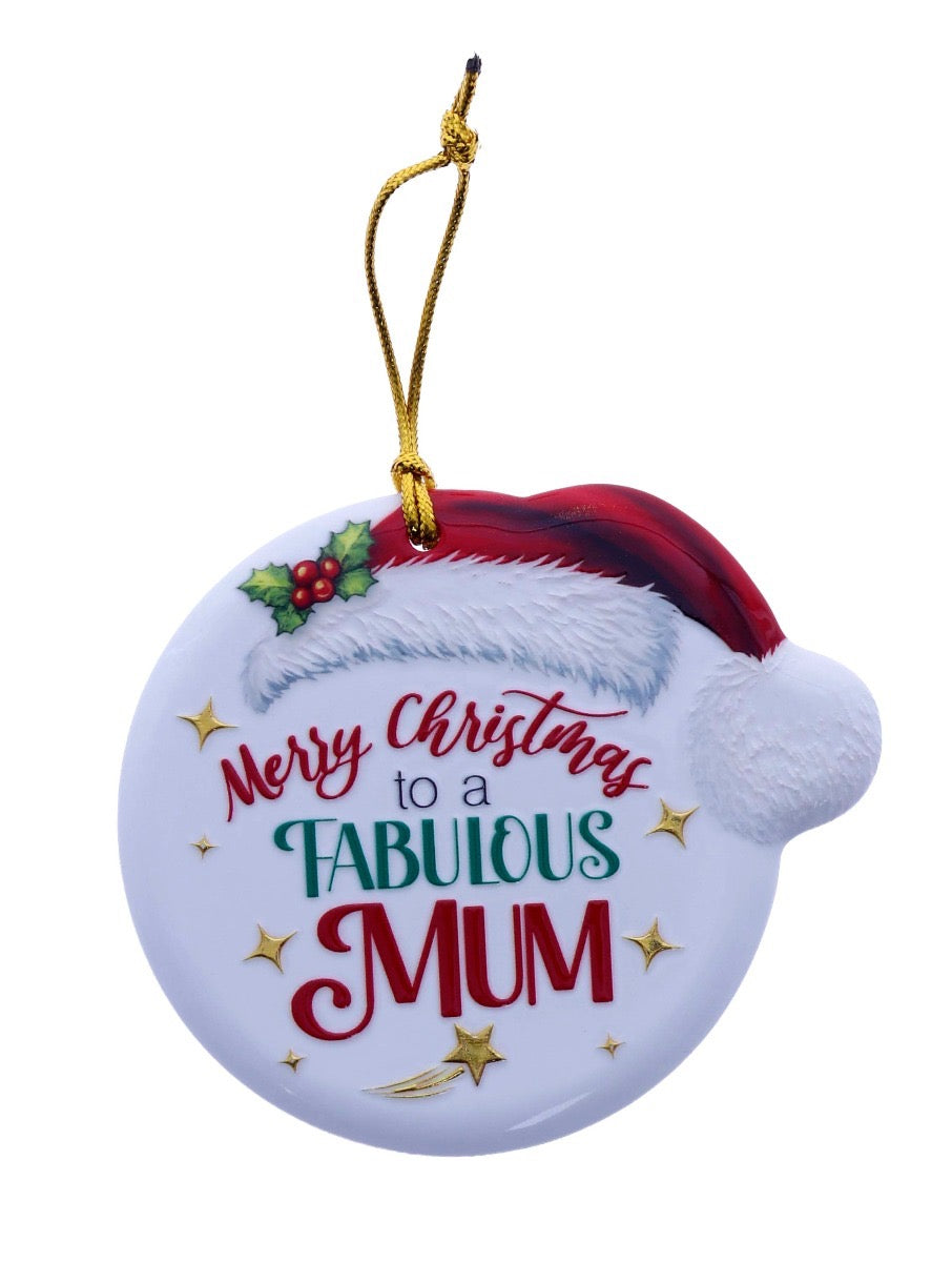 Christmas Sentiment Hanging Plaque - Mum