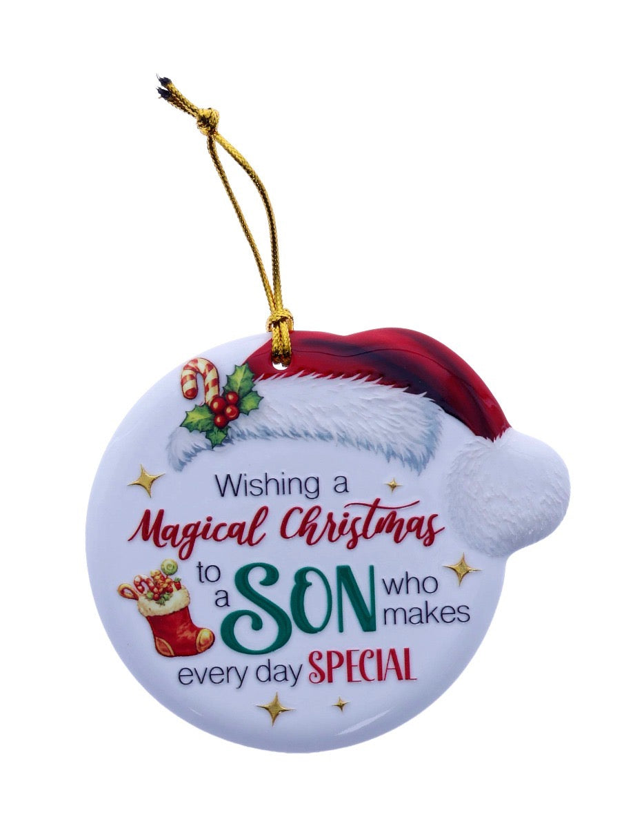 Christmas Sentiment Hanging Plaque - Son