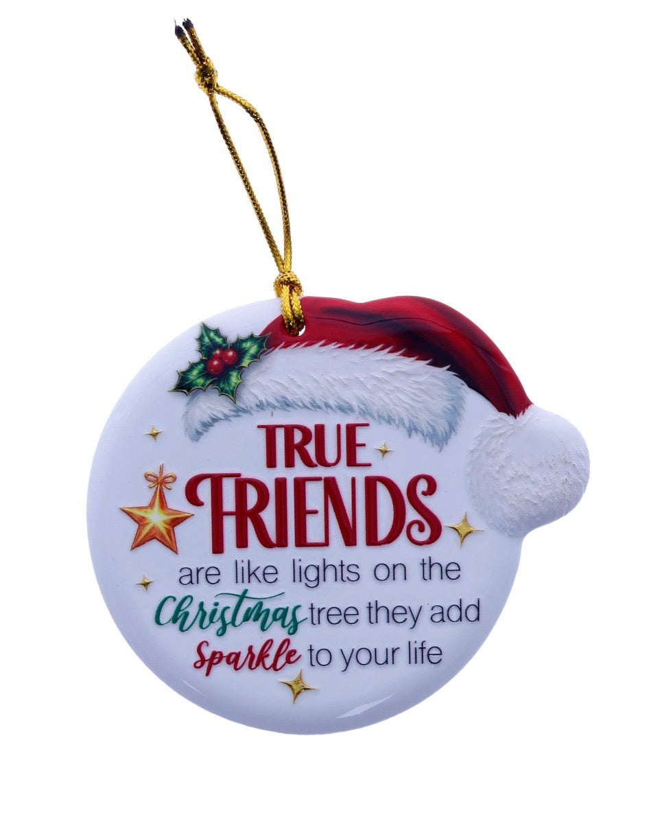 Christmas Sentiment Hanging Plaque - True Friends