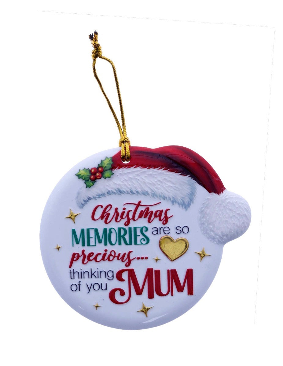 Christmas Sentiment Hanging Plaque - Mum Memories